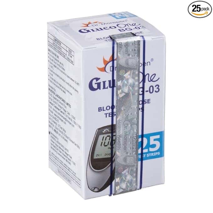 Dr. Morepen BG-03 Blood Glucose Test Strips, Pack of 25